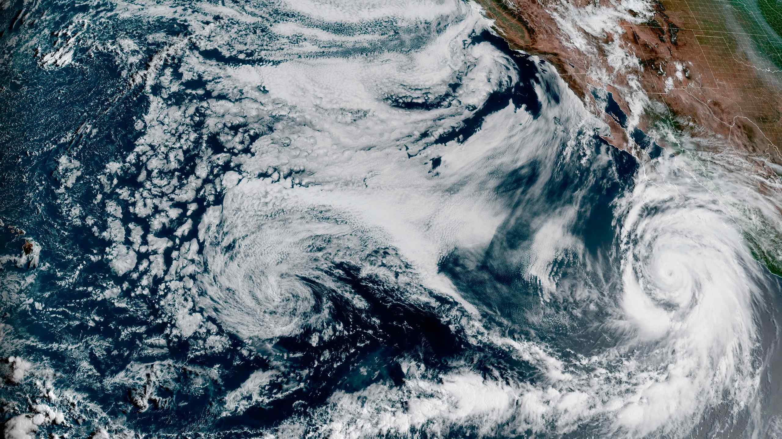 A satellite photo of a massive storm system